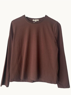 LITTLE LIES Athena Long Sleeve - Chocolate Long Sleeve Tee - Zabecca Living