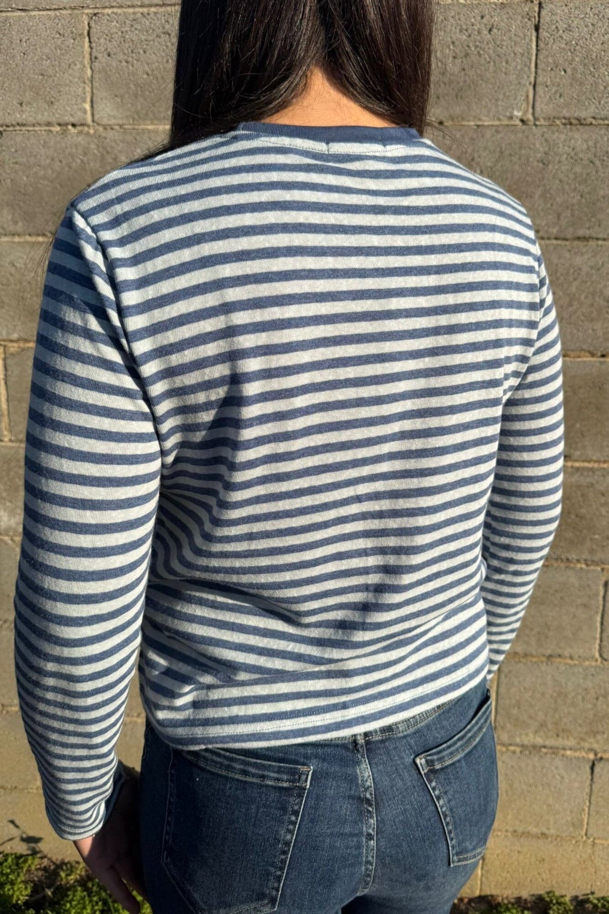 LITTLE LIES Athena Stripe Long Sleeve - Light Blue/Mid Blue Long Sleeve Tee - Zabecca Living
