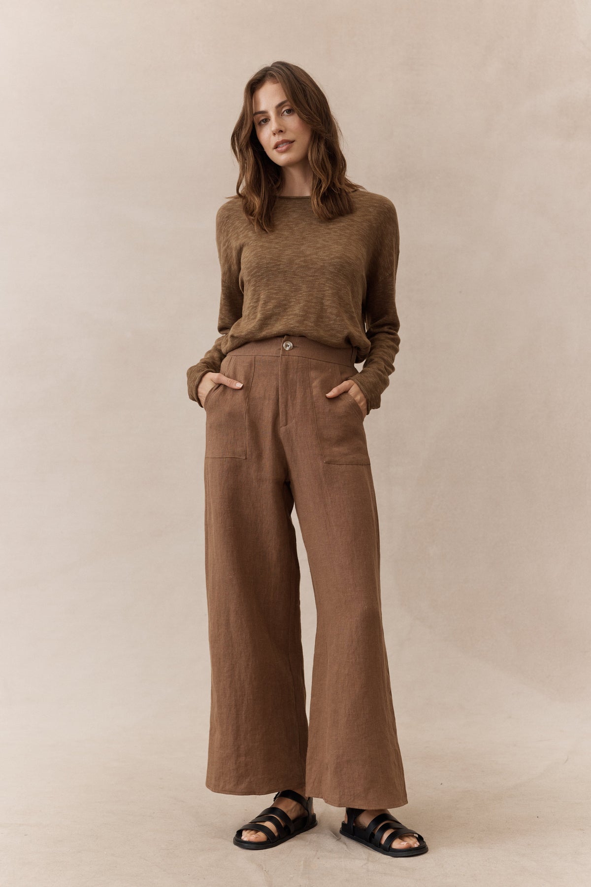 LITTLE LIES Jude Pant - Mocha PANTS - Zabecca Living