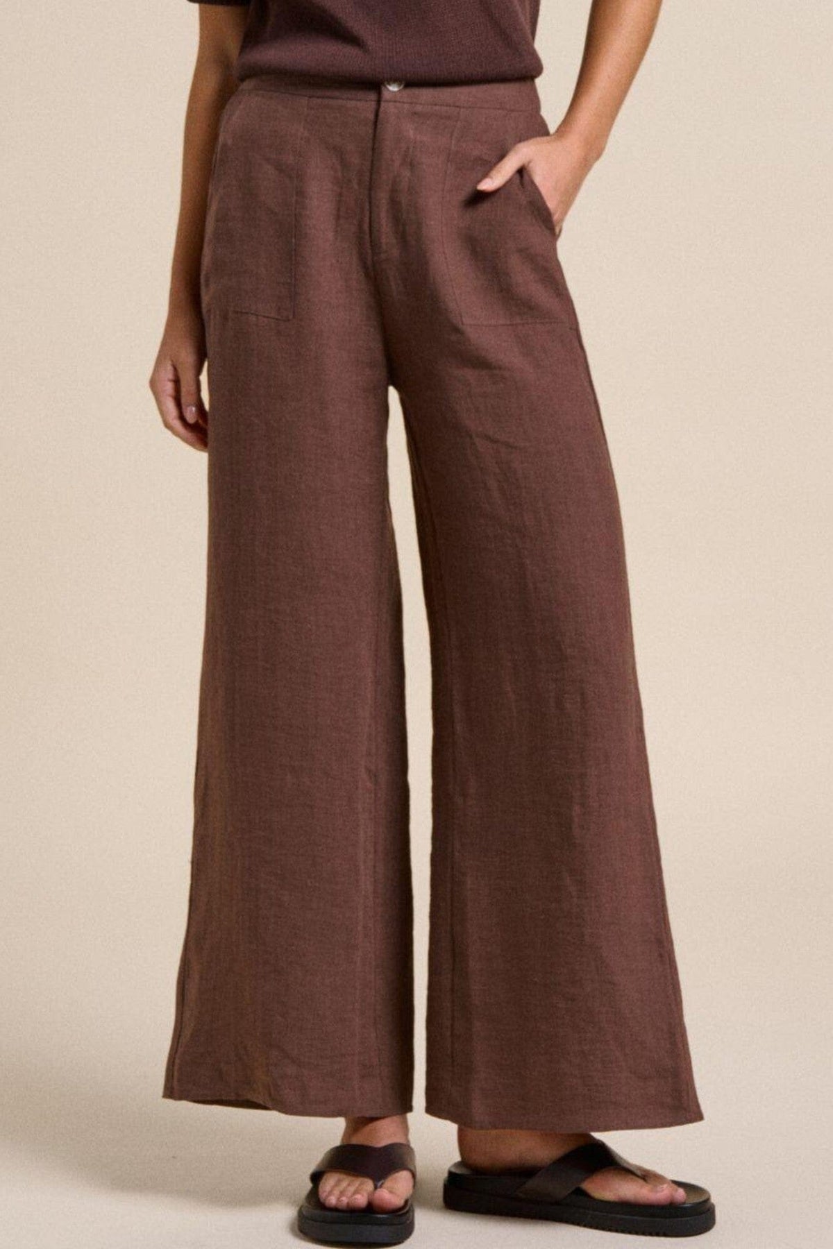 LITTLE LIES Jude Pants - Chocolate PANTS - Zabecca Living