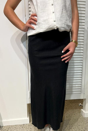 LITTLE LIES Linen Slip - Black Skirt - Zabecca Living