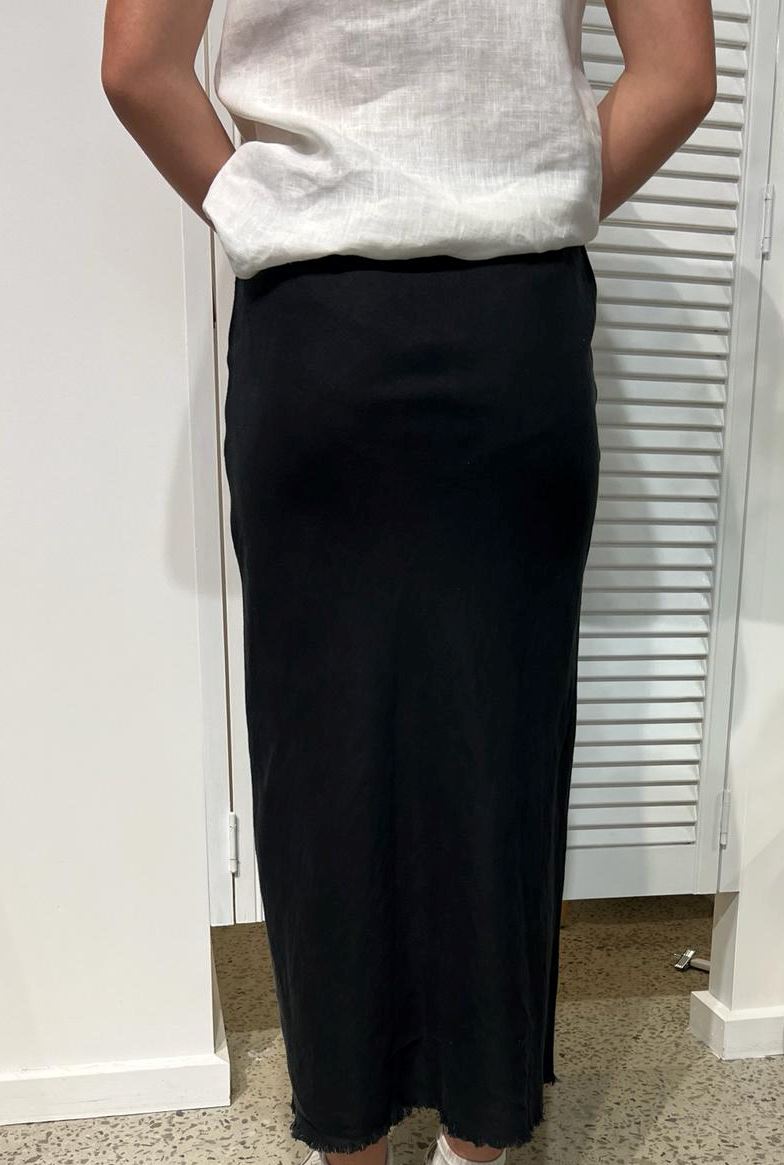 LITTLE LIES Linen Slip - Black Skirt - Zabecca Living