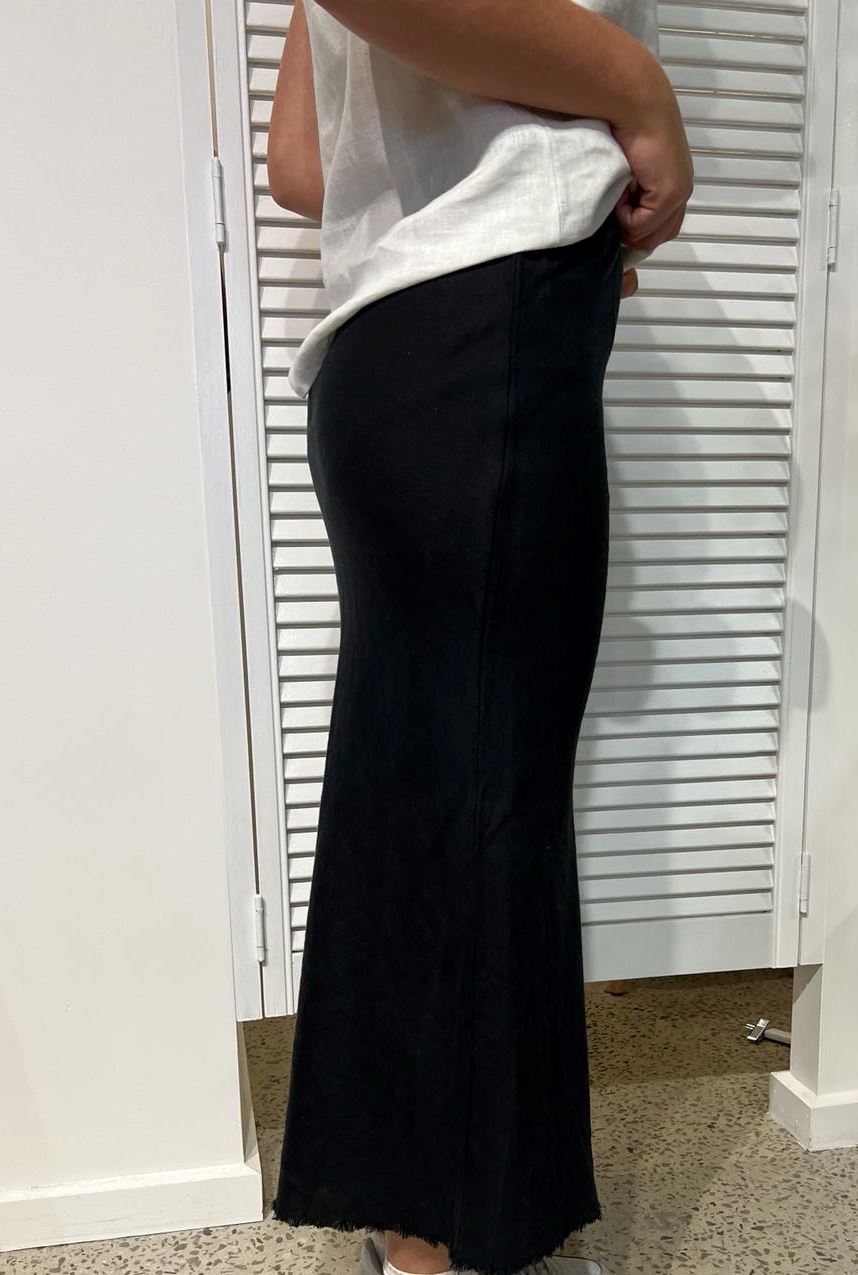 LITTLE LIES Linen Slip - Black Skirt - Zabecca Living