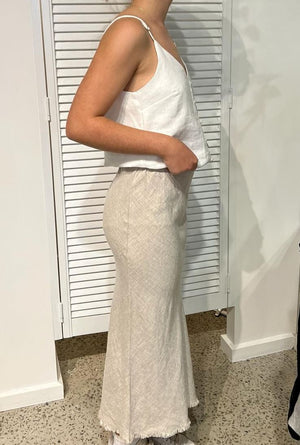 LITTLE LIES Linen Slip - Natural Skirt - Zabecca Living
