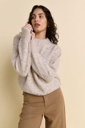 LITTLE LIES Lori Jumper - Latte Speckle Jumpers + Knitwear - Zabecca Living
