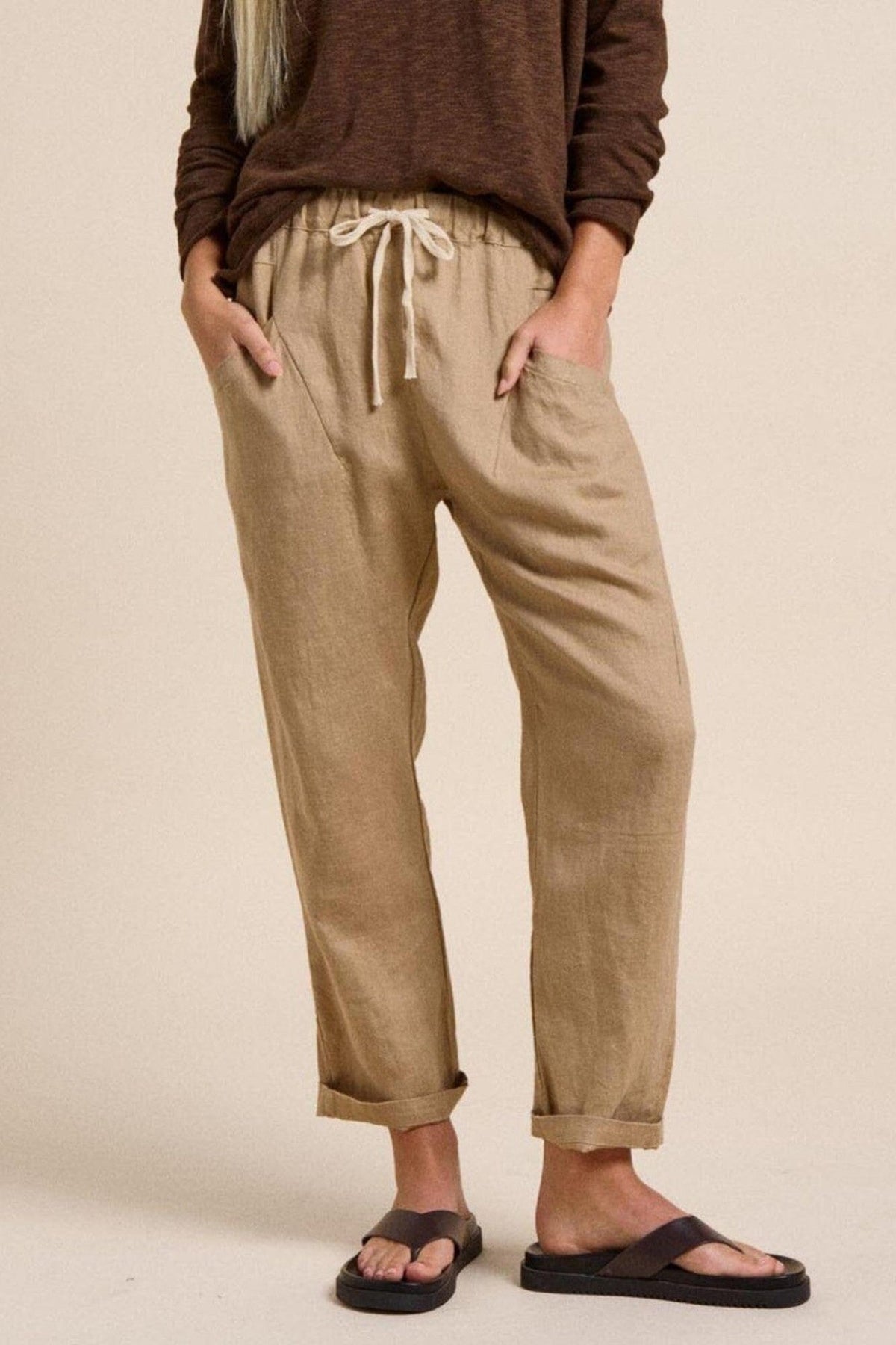 LITTLE LIES Luxe Pants - Camel PANTS - Zabecca Living
