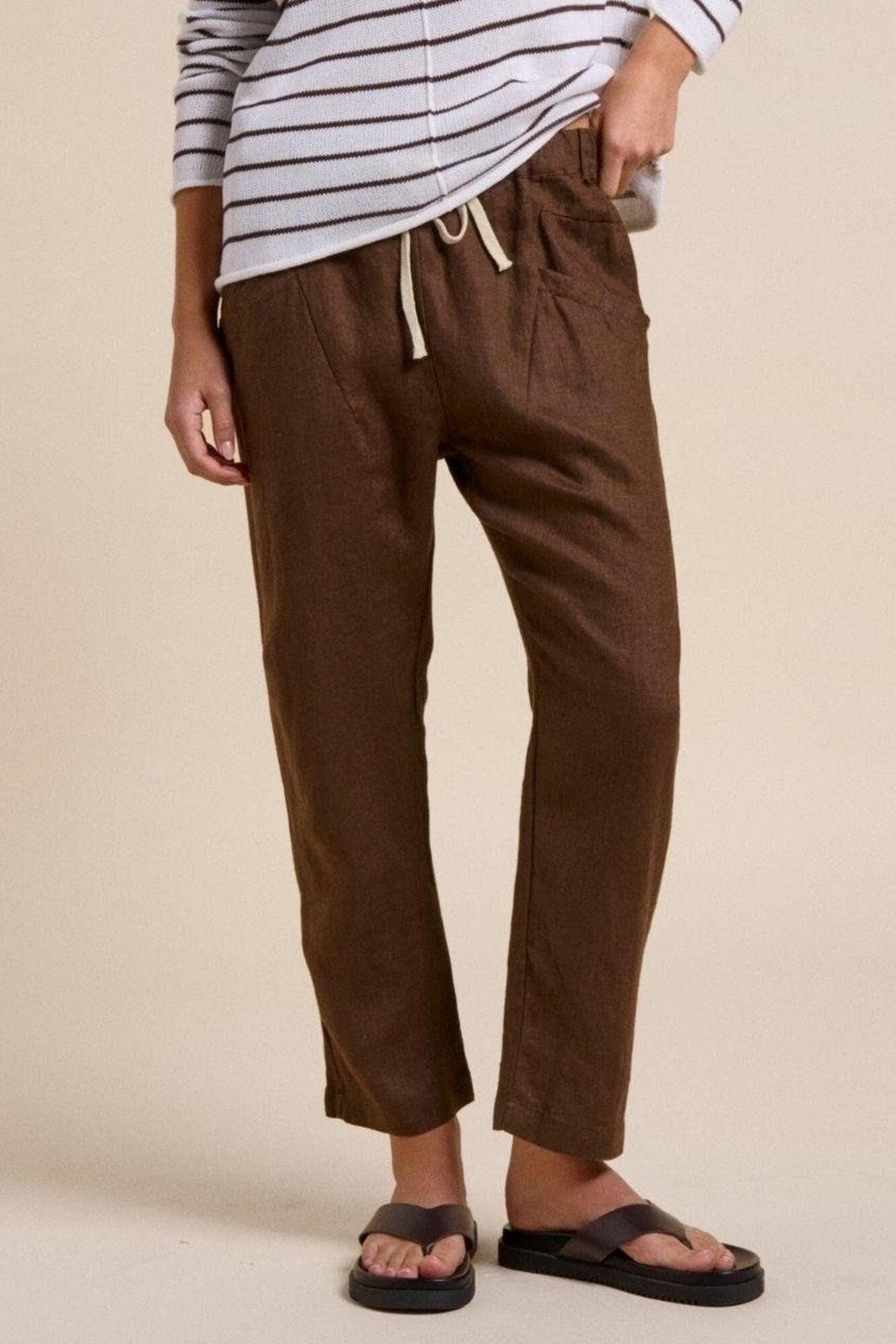 LITTLE LIES Luxe Pants - Chocolate PANTS - Zabecca Living