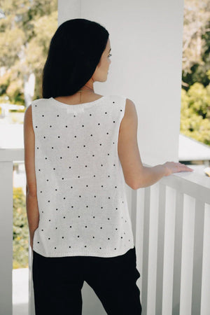 LITTLE LIES Natural Polka Dot Tank Tank - Zabecca Living