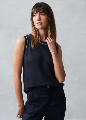 LITTLE LIES Nautical Spring Tank - Navy Tank - Zabecca Living