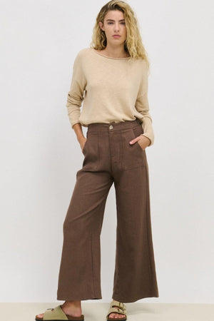 LITTLE LIES Osaka Pants - Chocolate PANTS - Zabecca Living
