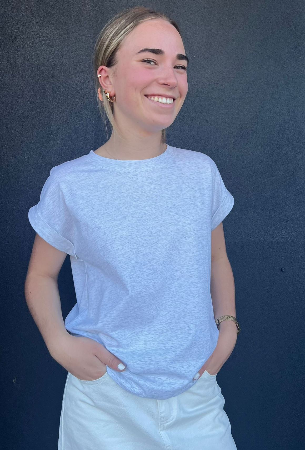 LITTLE LIES Rhodes Tee - Grey Tee - Zabecca Living