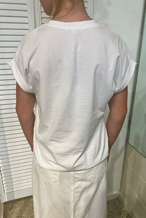 LITTLE LIES Rhodes Tee - White Tee - Zabecca Living