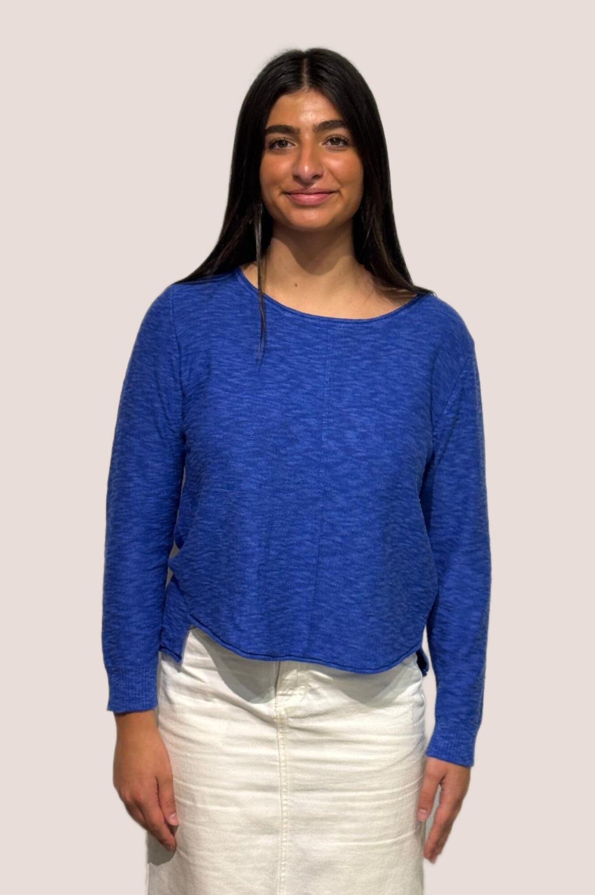 LITTLE LIES Sacha Top - Blue Jumpers + Knitwear - Zabecca Living