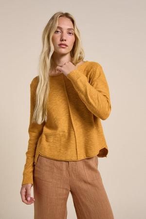 LITTLE LIES Sacha Top - Mustard Jumpers + Knitwear - Zabecca Living