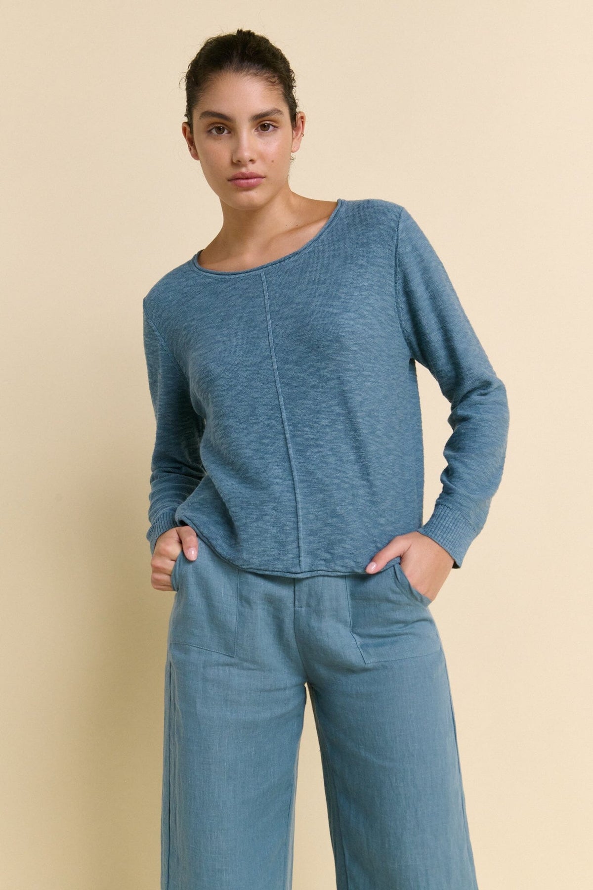 LITTLE LIES Sacha Top - Teal Jumpers + Knitwear - Zabecca Living
