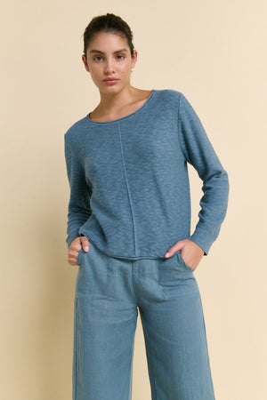 LITTLE LIES Sacha Top - Teal Jumpers + Knitwear - Zabecca Living