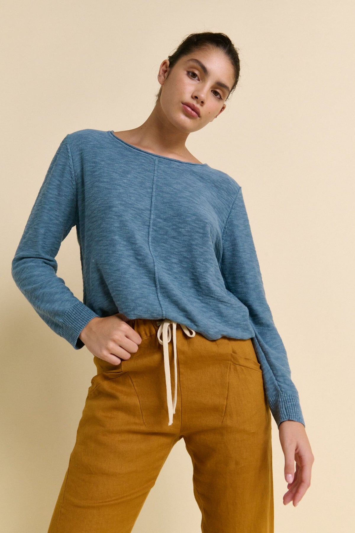 LITTLE LIES Sacha Top - Teal Jumpers + Knitwear - Zabecca Living