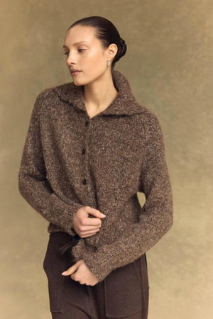 LITTLE LIES Sidney Button Up Cardigan - Espresso Jumpers + Knitwear - Zabecca Living