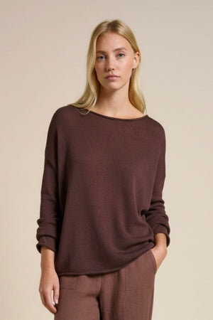 LITTLE LIES Spring Knit - Chocolate Jumpers + Knitwear - Zabecca Living