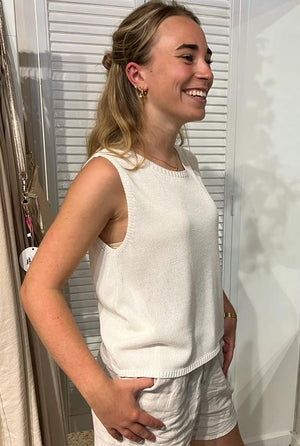 LITTLE LIES Spring Tank - White Tank - Zabecca Living
