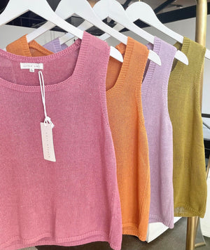 LITTLE LIES Square Neck Tank - Olive Tank - Zabecca Living