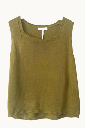 LITTLE LIES Square Neck Tank - Olive Tank - Zabecca Living