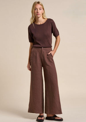 LITTLE LIES Summer Tee - Chocolate Jumpers + Knitwear - Zabecca Living