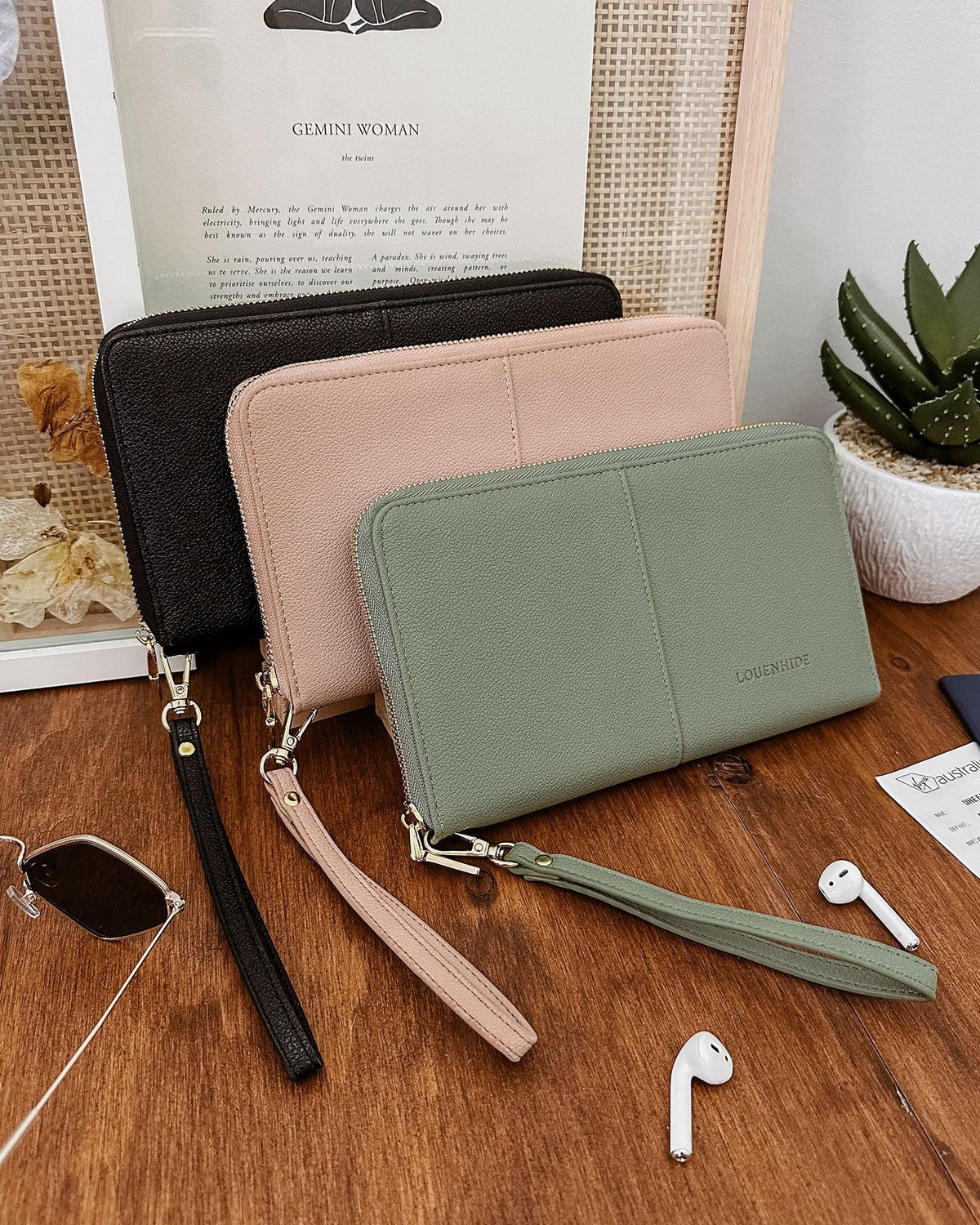 LOUENHIDE Arabella Travel Wallet - Sage Green WALLET - Zabecca Living