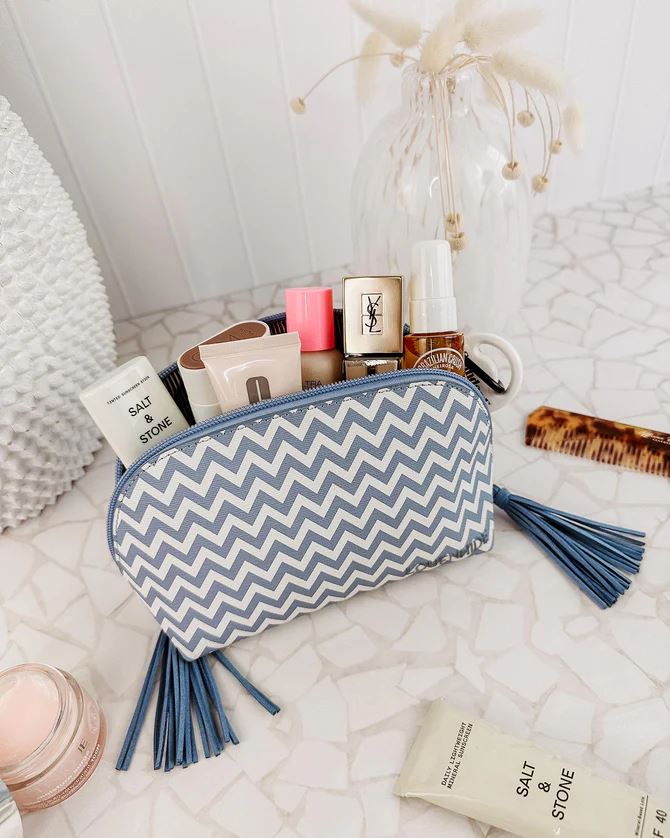 LOUENHIDE Baby Audrey Makeup Bag - Chevron Jacaranda COSMETIC BAG - Zabecca Living