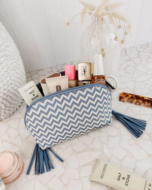 LOUENHIDE Baby Audrey Makeup Bag - Chevron Jacaranda COSMETIC BAG - Zabecca Living