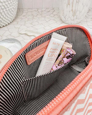 LOUENHIDE Baby Audrey Makeup Bag - Chevron Peach COSMETIC BAG - Zabecca Living