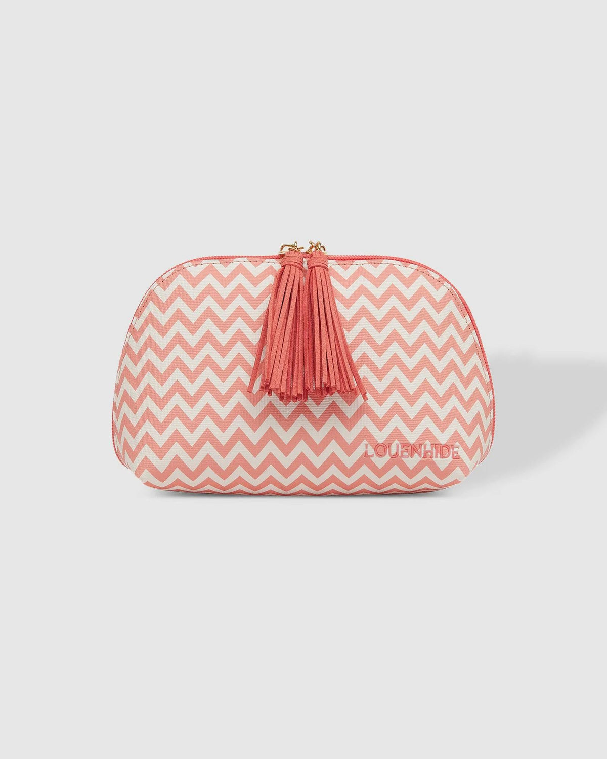 LOUENHIDE Baby Audrey Makeup Bag - Chevron Peach COSMETIC BAG - Zabecca Living