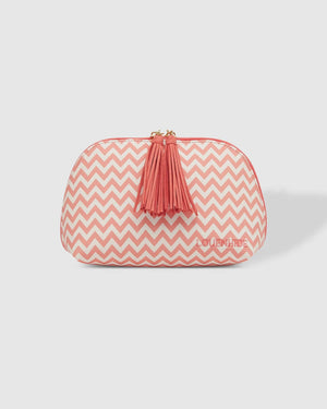 LOUENHIDE Baby Audrey Makeup Bag - Chevron Peach COSMETIC BAG - Zabecca Living