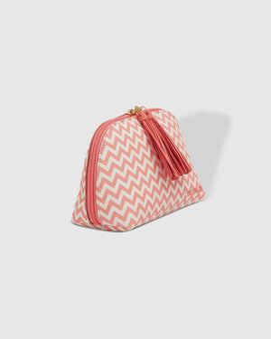 LOUENHIDE Baby Audrey Makeup Bag - Chevron Peach COSMETIC BAG - Zabecca Living