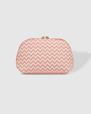 LOUENHIDE Baby Audrey Makeup Bag - Chevron Peach COSMETIC BAG - Zabecca Living