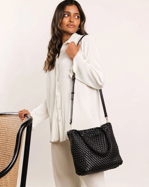 LOUENHIDE Baby Cruiser Woven Tote Bag - Black HANDBAG - Zabecca Living