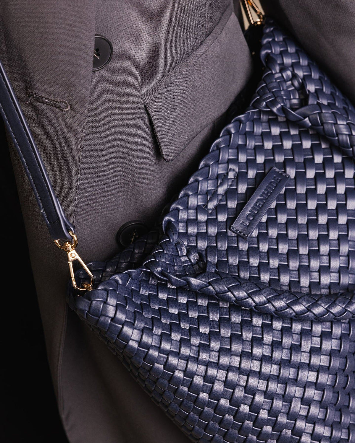 LOUENHIDE Baby Cruiser Woven Tote Bag - Navy HANDBAG - Zabecca Living