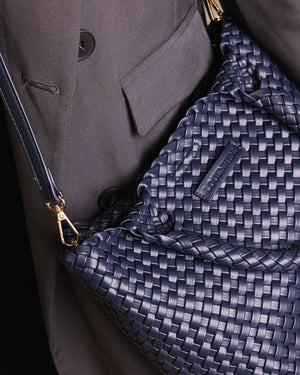 LOUENHIDE Baby Cruiser Woven Tote Bag - Navy HANDBAG - Zabecca Living