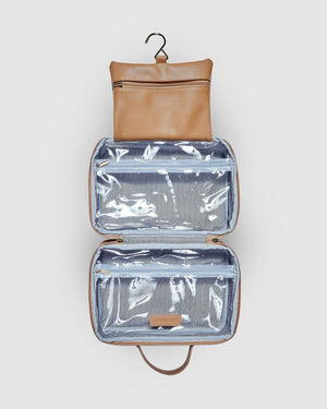 LOUENHIDE Baby Emma Travel Case - Camel toiletry bag - Zabecca Living