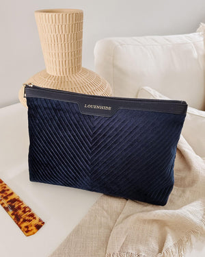 LOUENHIDE Bessie Pouch - Velvet Navy toiletry bag - Zabecca Living