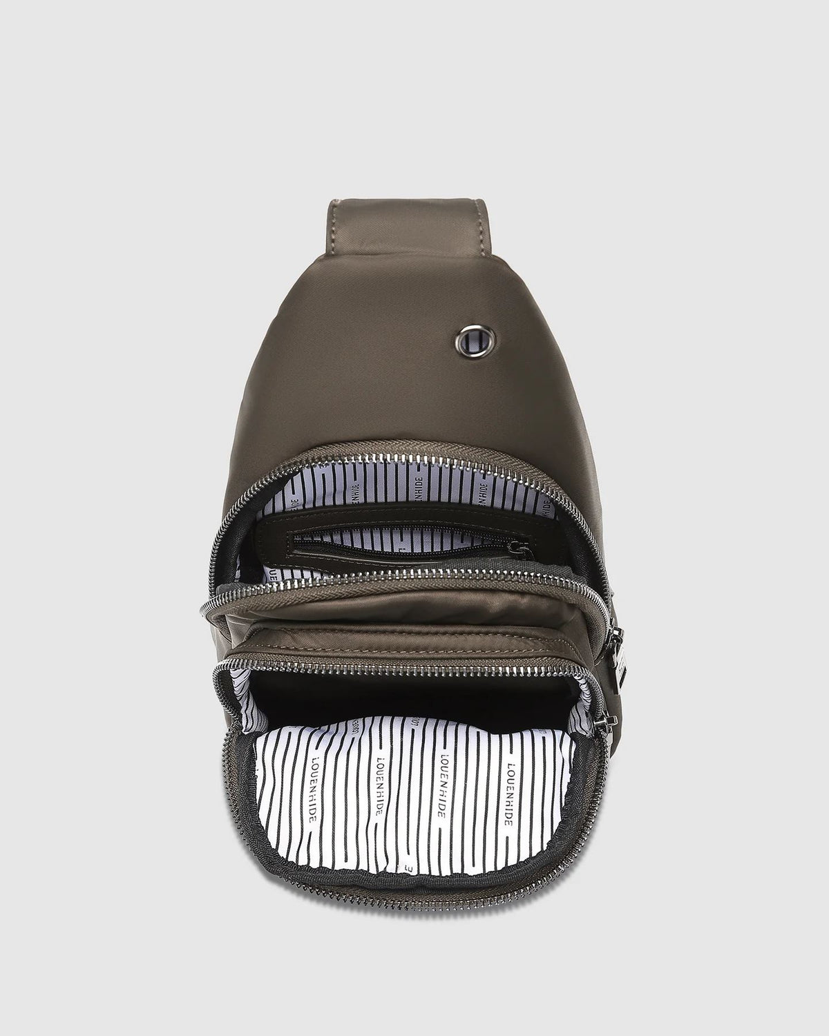 LOUENHIDE Boyd Nylon Sling Bag - Chocolate HANDBAG - Zabecca Living