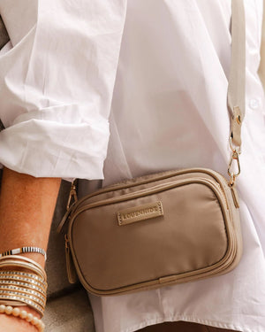 LOUENHIDE Cali Nylon Crossbody Bag - Beige HANDBAG - Zabecca Living