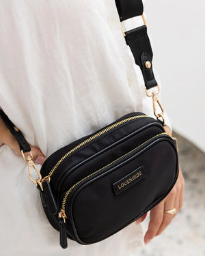 LOUENHIDE Cali Nylon Crossbody Bag - Black HANDBAG - Zabecca Living