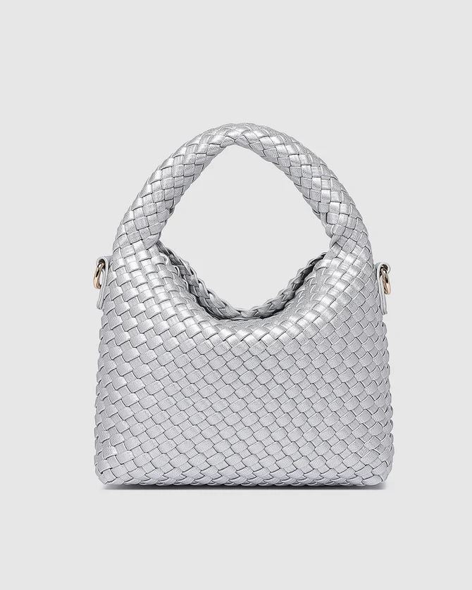 LOUENHIDE Gabby Mini Woven Shoulder Bag - Silver HANDBAG - Zabecca Living