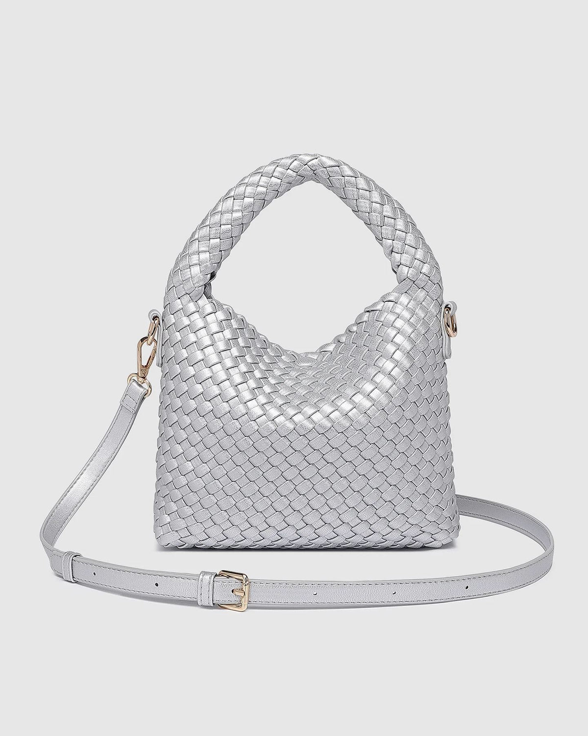 LOUENHIDE Gabby Mini Woven Shoulder Bag - Silver HANDBAG - Zabecca Living