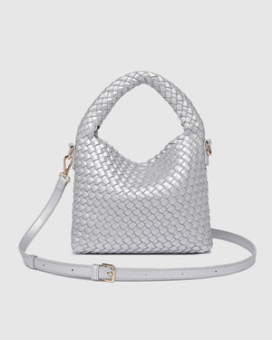 LOUENHIDE Gabby Mini Woven Shoulder Bag - Silver HANDBAG - Zabecca Living