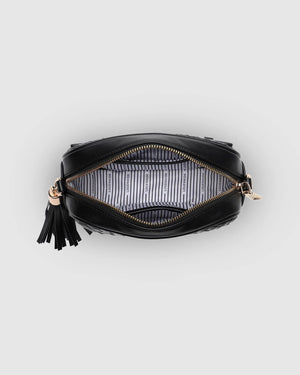 LOUENHIDE Jacinta Woven Crossbody Bag - Black HANDBAG - Zabecca Living