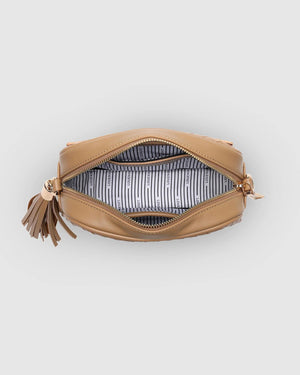 LOUENHIDE Jacinta Woven Crossbody Bag - Camel HANDBAG - Zabecca Living
