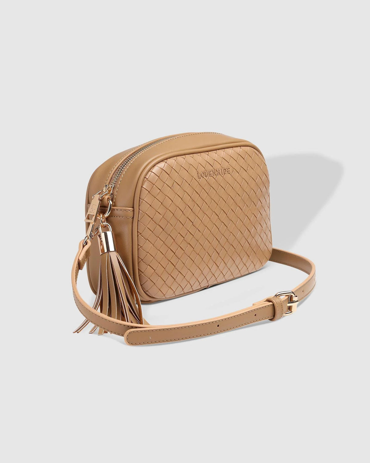 LOUENHIDE Jacinta Woven Crossbody Bag - Camel HANDBAG - Zabecca Living