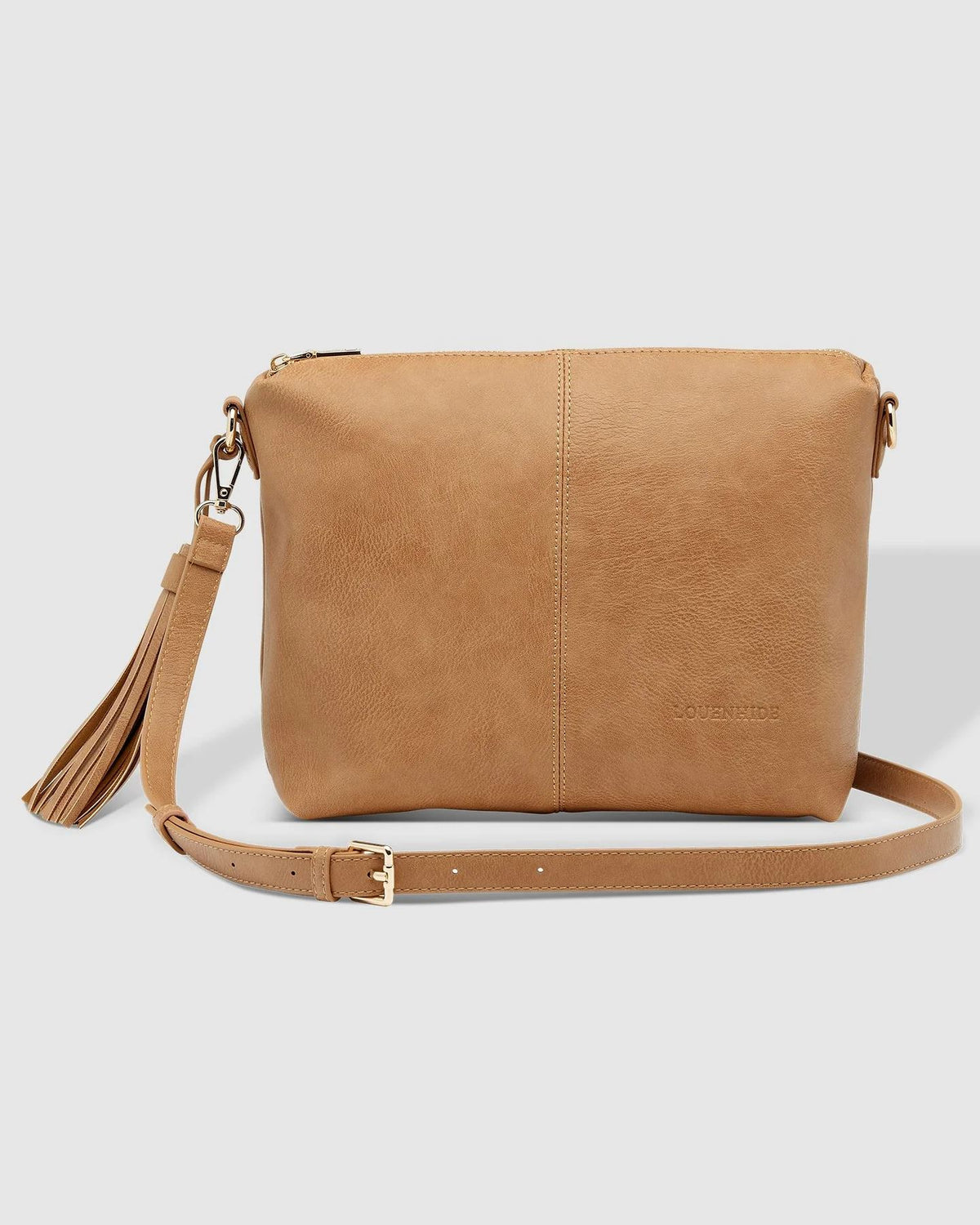 LOUENHIDE Kasey Crossbody Bag with Stripe Strap - Camel HANDBAG - Zabecca Living